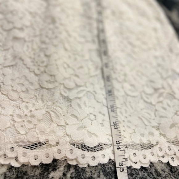 H&M Gold Label Ivory Short Sleeve Midi Lace Dress with a Back Slit - Picture 13 of 16